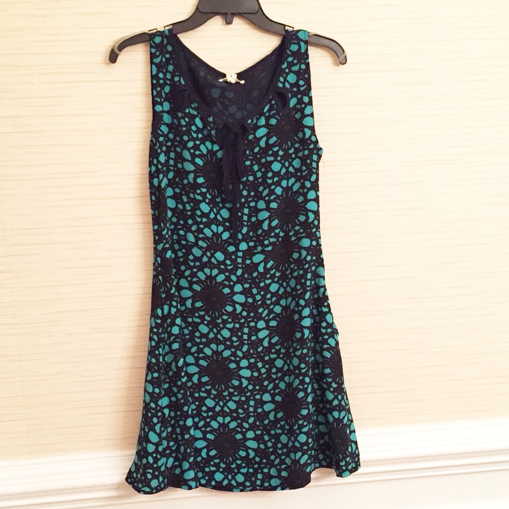 Green and black boutique dress